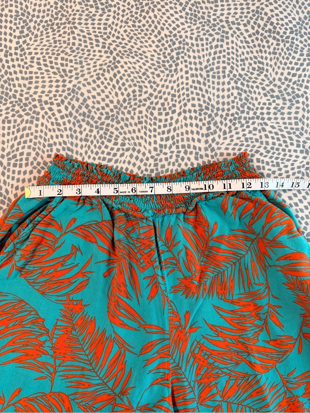 Jessica Simpson Teal Orange Tropical Print Wide Leg Cropped Pants Medium - Picture 5 of 9